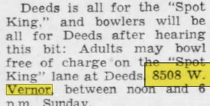 Deeds Lanes - Mar 10 1963 Article (newer photo)